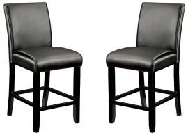 Gladstone II by Furniture of America CM3823BK-PC Counter Height Bar Stool Set of 2