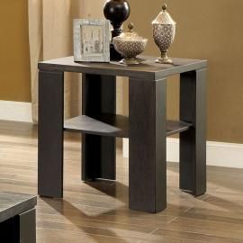 Leda by Furniture of America CM4328E End Table Dark Walnut Finish
