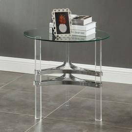 Tirso Chrome Finish by Furniture of America Collection CM4350E End Table