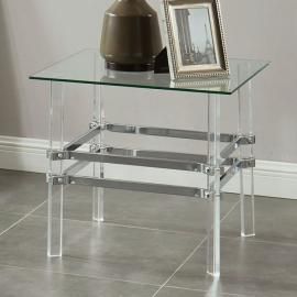 Trofa Chrome Finish by Furniture of America Collection CM4351E End Table