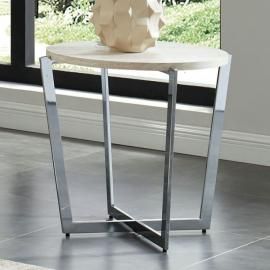 Madisyn White & Chrome Finish by Furniture of America CM4356E End Table