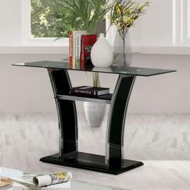Staten Glossy Black & Chrome Finish by Furniture of America Collection CM4372BK-S Sofa Table