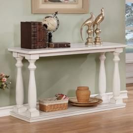 Tammie by Furniture of America Antique White CM4421WH-S Sofa Table