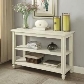 Suzette by Furniture of America Antique White CM4615WH-S Sofa Table