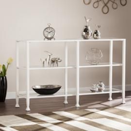 CM4771 Jaymes By Southern Enterprises Metal/Glass 3-Tier Console Table/Media Stand