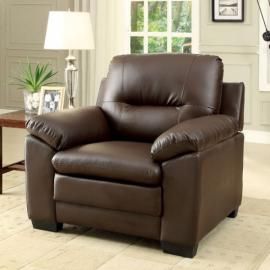 Parma Brown Leatherette Chair CM6324BR-CH by Furniture of America