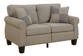 Rhian Light Gray Linen-Fabric Loveseat CM6328LG-LV by Furniture of America