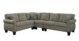 Rhian Light Gray Linen-Fabric Sectional CM6329LG by Furniture of America
