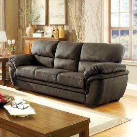 Jaya Dark Brown Padded Microfiber Fabric Sofa CM6503DB-SF by Furniture of America