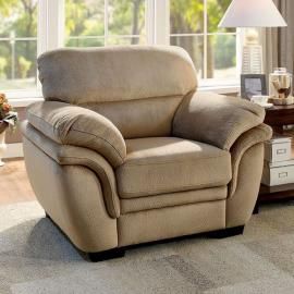 Jaya Light Brown Padded Microfiber Fabric Chair CM6503LB-CH by Furniture of America