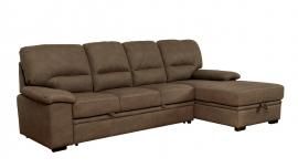 Alcester Brown Fabric Sectional with Pullup Bed CM6908BR by Furniture of America