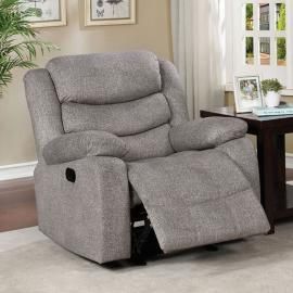 Castleford Light Gray Fabric Recliner CM6940-CH by Furniture of America