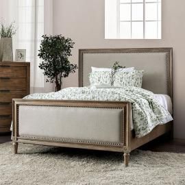Janiya Beige & Rustic Natural Tone Finish California King Bed CM7535CK by Furniture of America 