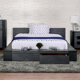 Janeiro Gray Finish King Bed CM7629GYEK by Furniture of America