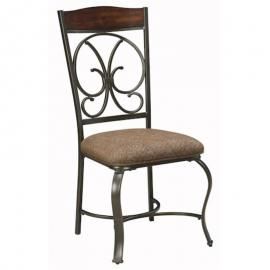 Glambrey D329-01  Scrolled Metal & Wood Dining Chairs Set Of 4