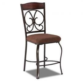 Glambrey D329-124  Scrolled Metal & Wood Counter Height Chairs Set Of 4