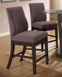 Natasha D3972-22CH Charcoal Linen Counter Height Chair Set of 2