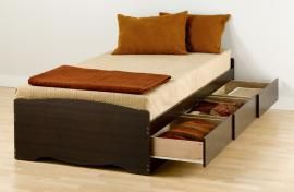 Espresso Twin / Mates Platform Storage Bed (3-drawers) EBT4100