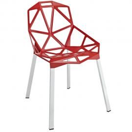 Connections EEI-1016-RED Red Interconnected Dining Arm Chair
