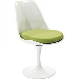 Lippa EEI-115-GRN White Swivel Side Chair with Green Fabric Seat-9181