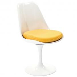 Lippa EEI-115-YLW White Swivel Side Chair with Yellow Fabric Seat
