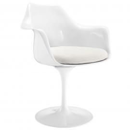 Lippa EEI-116-WHI Modern White Swivel Dining Arm Chair