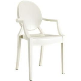 Casper EEI-121WHI White Stackable Dining Arm Chair