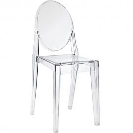 Casper EEI-122-CLR Clear Stackable Dining Side Chair