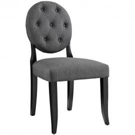 Button EEI-1381-GRY Grey Fabric Round Back Dining Side Chair