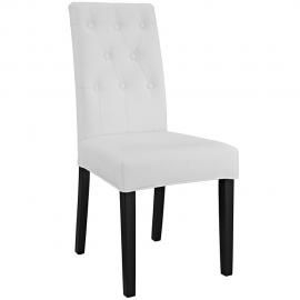 Confer EEI-1382-WHI White Vinyl Dining Side Chair