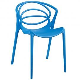 Locus EEI-1451-BLU Blue Spiral Back Dining Side Chair