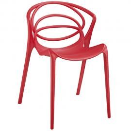 Locus EEI-1451-RED Red Spiral Back Dining Side Chair