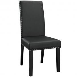 Parcel EEI-1491-BLK Black Vinyl Dining Side Chair