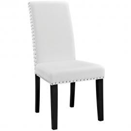 Parcel EEI-1491-WHI White Vinyl Dining Side Chair