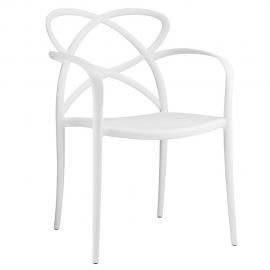 Enact EEI-1493-WHI White Star Design Dining Side Chair