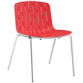 Trace EEI-1495-RED Red Comb-Like Dining Side Chair