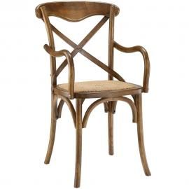 Gear EEI-1538-Wal Mid Century Modern Walnut Dining Arm Chair