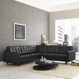 Noelle EEI-1549BK Black Sectional Sofa
