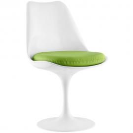 Lippa EEI-1594-GRN White Swivel Side Chair with Green Vinyl Seat