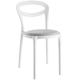 Assist EEI-1772-WHI-GRY White Ultra Modern Dining Side Chair