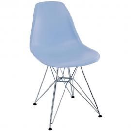 Paris EEI-179-LBU Light Blue Indoor/Outdoor Dining Side Chair with Chrome Legs
