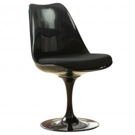 Lippa EEI-199-BLK Black Swivel Side Chair with Black Seat