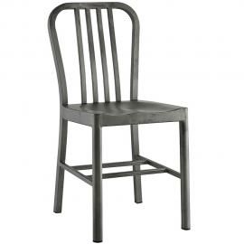 Clink EEI-2039-SLV Silver Hollow Brushed Steel Dining Side Chair
