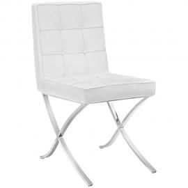Trieste EEI-2072-WHI White Vinyl Dining Side Chair