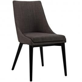 Viscount EEI-2227-BRN Brown Fabric Parson Dining Side Chair