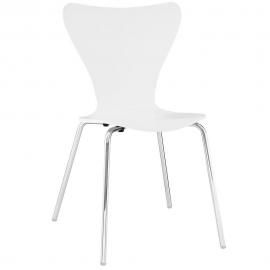 Ernie EEI-537-WHI Wood/Metal Dining Side Chair with White Seat