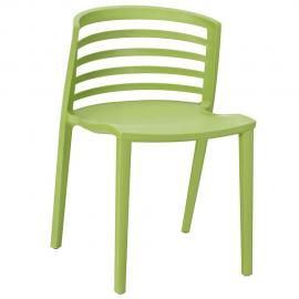 Curvy EEI-557-GRN Green Slat Back Dining Side Chair