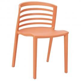 Curvy EEI-557-ORA Orange Slat Back Dining Side Chair