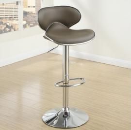 Poundex F1563 Espresso Contemporary Bar Height Chair Set of 2