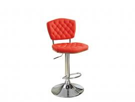 Poundex F1582 Red Contemporary Bar Height Chair Set of 2
